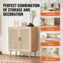Cabinet, Rattan Storage Cabinet with 2 Magnetic Doors and Adjustable Shelves, Sideboard Buffet Cabinet for Hallway, Entryway, Living Room, or Kitchen, Natural Image 6