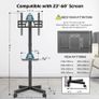 Mobile TV Stand on Wheels, Rolling TV Cart with Media Shelf, TV Mount Stand with Tilt, 2 Level Height Adjustable Low Profile Design for 23 60in LED/LCD/OLED TVs, Holds 25kg, Max VESA 400x400mm Image 7