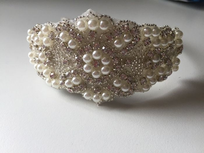 Diamond and Pearl bridal headpiece