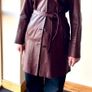 Vintage Genuine Leather Trench Coat - Burgundy With Belt  -  S / 36 / 8 Image 5