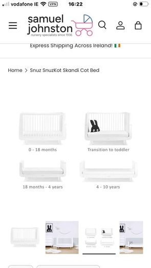 Snuz cot bed & mattress