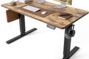 Electric Standing Desk Height Adjustable For Gaming and Computer, 120 x 60cm Sit Stand Electric Home Office Desk with Memory Smart Pannel, 4 Pieces Splice Board, Oak