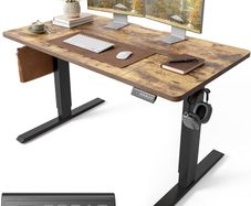 Electric Standing Desk Height Adjustable For Gaming and Computer, 120 x 60cm Sit Stand Electric Home Office Desk with Memory Smart Pannel, 4 Pieces Splice Board, Oak