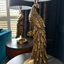 NEXT Black & Gold Peacock Lamp Set Pair of Table Lamps + Floor Lamp Image 4