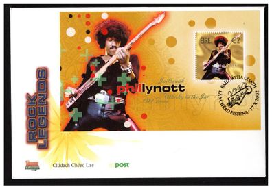 2002 Ireland Phil Lynott Commemorative Stamp Miniature Sheet An Post First Day Cover (FDC)