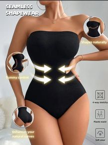 Temu Brand New Black Shaping Bodysuit for Women Size S