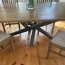 Solid oak rectangular dining table & four chairs Image 6