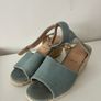 New Wide Fit Denim Wedge Sandals Image 3