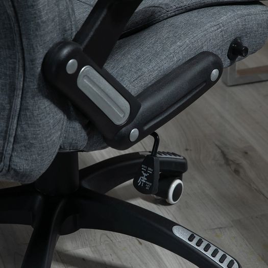 Office Chair Computer Ergonomic Reclining Backrest Swivel Seat Height Adjustable Padded Armrest Gray