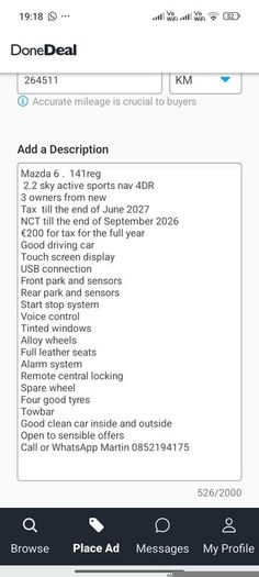 Mazda 6 sky active sports 141reg