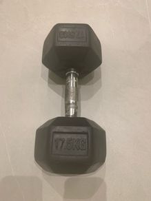 Dumbbell Rubber Hex 17.5kg Single