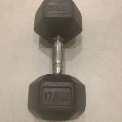 Dumbbell Rubber Hex 17.5kg Single