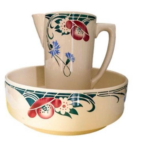 ceramic vintage wash bowls & matching pitchers