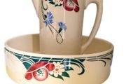 ceramic vintage wash bowls &amp; matching pitchers