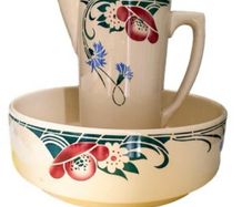 ceramic vintage wash bowls & matching pitchers