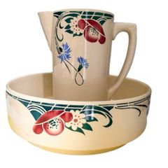 ceramic vintage wash bowls & matching pitchers