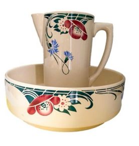 ceramic vintage wash bowls & matching pitchers