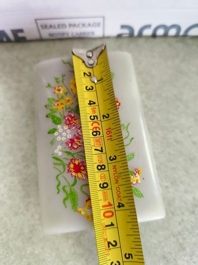 Vintage White Lucite Jewellery Trinket Box With Floral Lid 1970s