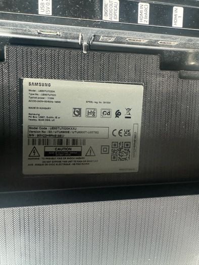 Samsung TV 65 - Slightly used - Some of stickers still on