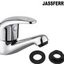 Chrome Pair of Basin Taps Hot and Cold Water Bathroom Sink Tap Top Lever Handle 1/2" Faucets, Set of 2 (FREE POSTAGE) Image 3