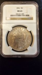 1896 Morgan Silver Dollar NGC MS63 Premium UNC Example