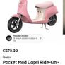 Razor Kids Pocket Mod Capri  Moped Pink Image 6