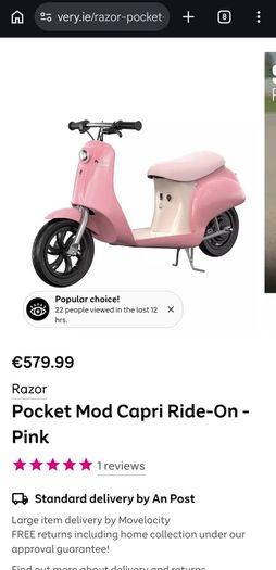 Razor Kids Pocket Mod Capri  Moped Pink