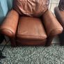 FREE leather armchairs and sofa some damage will separate Image 2