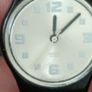 Women Swatch Watch Chessboard Steel Band LB160G Plastic Black Case 25mm Vintage Image 3