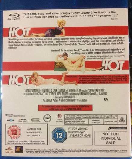 Some Like It Hot [1959] Marilyn Monroe, Jack Lemon & Tony Curtis [Blu-ray Movie]