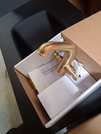 Brushed brass tap