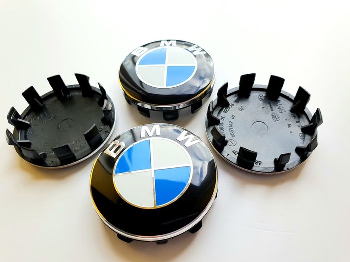 Set of 4 brand new 56mm BMW Classic BLUE / WHITE alloy wheel caps 56