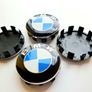 Set of 4 brand new 56mm BMW Classic BLUE / WHITE alloy wheel caps 56 Image 4