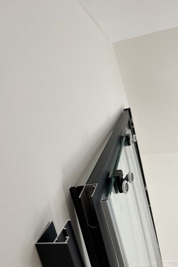 Shower Sliding Door Metal Black 1000 mm Sonas ASPECT