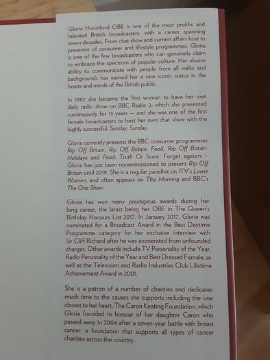 Hardback Autobiography from Gloria Hunningford