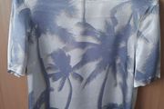 Oui Top White Blue - Fits UK 8 to 10 - New Without Tags RRP 120
