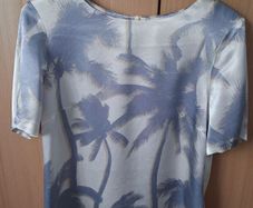Oui Top White Blue - Fits UK 8 to 10 - New Without Tags RRP 120