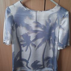 Oui Top White Blue - Fits UK 8 to 10 - New Without Tags RRP 120