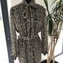 ZARA green brown animal snake print Balloon Sleeves Dress With Belt Size S Image 2