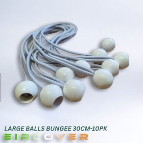 Large White Bungee Ball Ties 30cm  Pack of 10