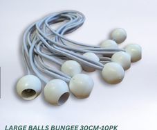 Large White Bungee Ball Ties 30cm  Pack of 10