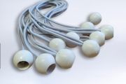 Large White Bungee Ball Ties 30cm  Pack of 10