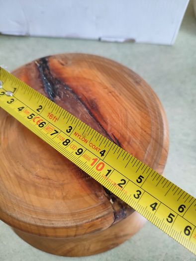 Beautiful  handmade wood turning. wood bowl has natural knot inside the bowl excellent condition