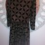 Black velvet gold glitter dress Image 2
