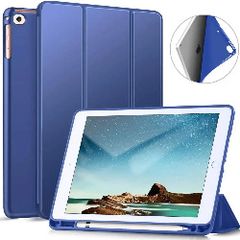 For Apple iPad 10th Gen 10.9 2022 Tri Fold Pen Slot Wallet Case Navy