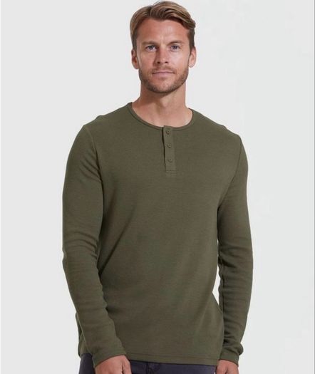 True Classic Waffkeknit Henley BNWT