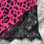 ASOS lace detail leopard print tee in pink Image 3