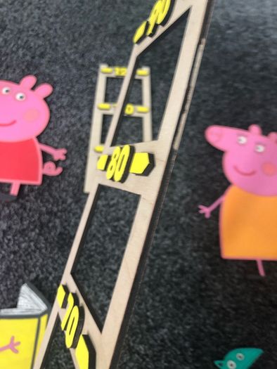 Hand made wooden Peppa pig Growth chart