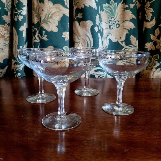 Vintage set of four champagne coupes