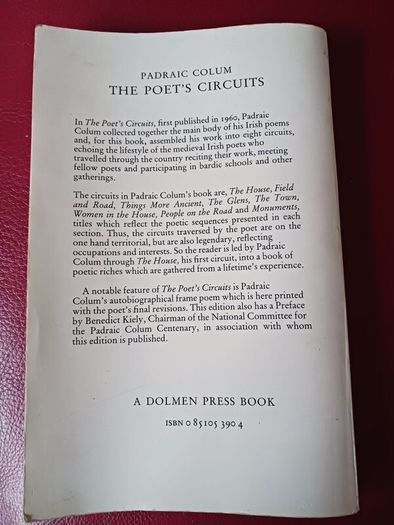 Padraic Colum / The Poet's Circuits/ Collected Poems of Ireland/ Centenary edition/ 1981